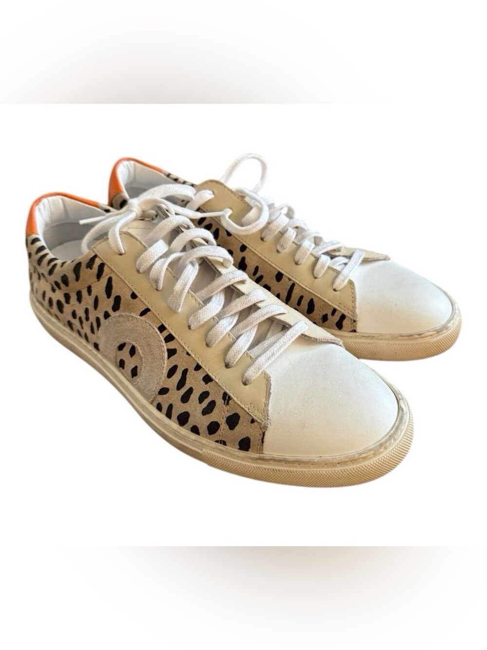Oliver Cabell Womens Sneakers Sz 39 Low 1 Jolla Animal Print Suede Leather